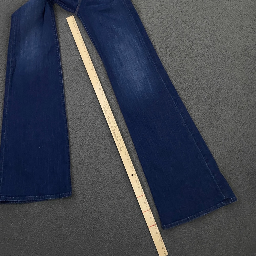 Mother Hustler Roller Sneak Jeans size 24 Blue Stretch Denim Wide Leg Flare - Picture 5 of 12